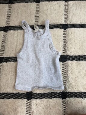 Zara Light Gray Ribbed Tank Top